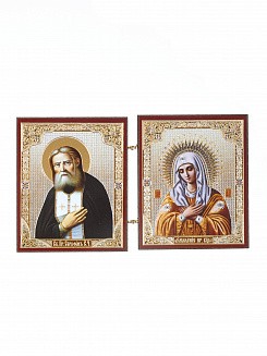 Икона Серафим Саровский и Богородица Умиление